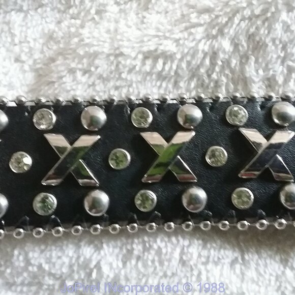 Black & Chrome & Glitter XXXXXXXX large Designer Belt main image 11